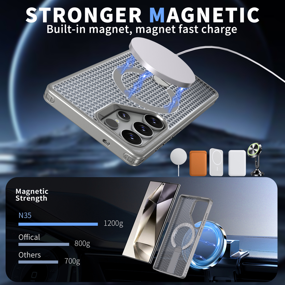 Прозрачный чехол Mesh Pro Magnetic Case для Samsung Galaxy S22 Ultra