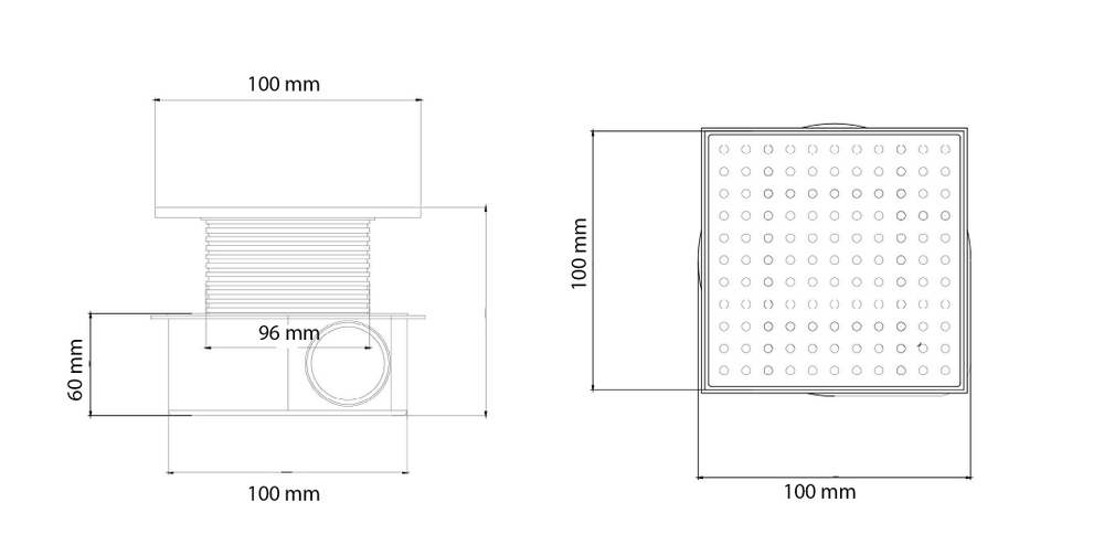 Душевой трап SMART DESIGN 10x10 cm, нерж.сталь МАТ. ЗОЛОТО