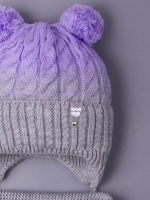 Шапка для девочки осенняя вязаная и снуд