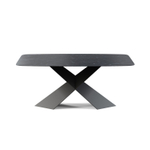 Стол овальный Tyler 180, керамика матовая, темный