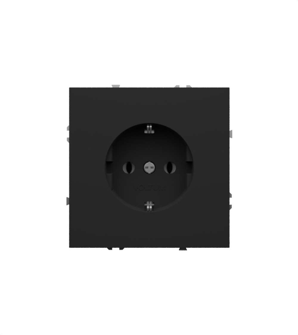 Розетка встраиваемая VOLTUM S70 с заземлением 16А, (графит)