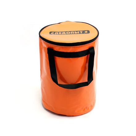 Ведро с крышкой &quot;СЛЕДОПЫТ&quot; для рыбы, ПВХ, 33х33х40 см, цв. оранжевый/18/