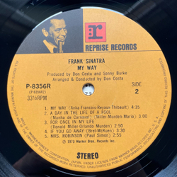 Винтажная виниловая пластинка LP Frank Sinatra My Way (Япония 1973) (Без Оби)