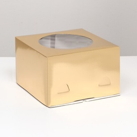 Коробка с окном, золото 30 х 30 х 19 см