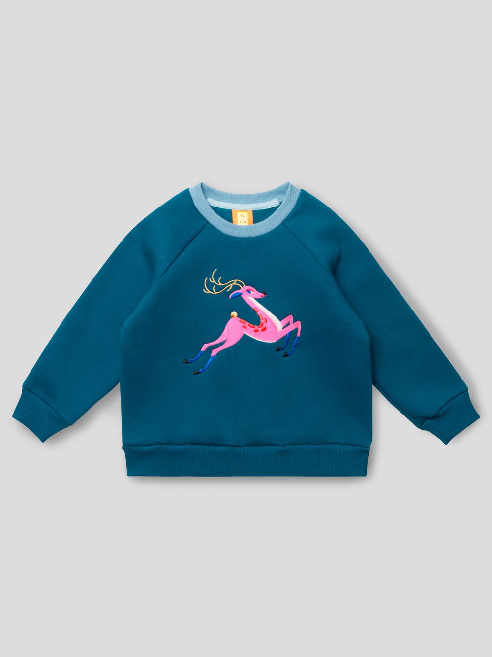 Свитшот цвета морской глубина "Олень"