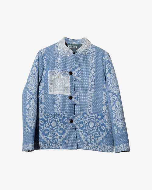 Куртка Soeurs с Кружевным Воротником синяя