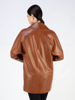 Куртка кожаная удлиненная оверсайз пиджак