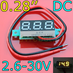 Вольтметр 0.28/DC2.6-30V/желтый