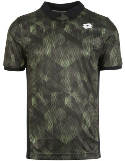 Мужское поло теннисное Lotto Superrapida IV Polo - green resin/all black