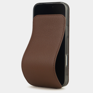 Кожаный чехол для iPhone 17 Pro, теленок цвета шоколад