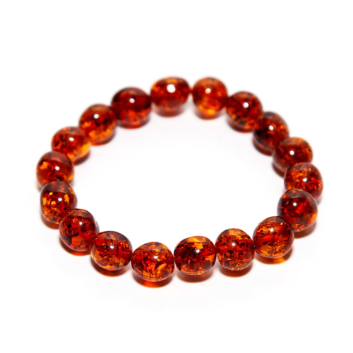 Браслет из янтаря натурального на руку, бусины 11 мм. Браслет из натуральных камней из Калининграда
