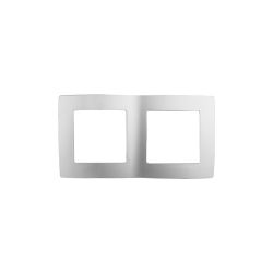 12-5002-03 ЭРА Рамка на 2 поста, Эра12, алюминий | ЭРА 12 Алюминий