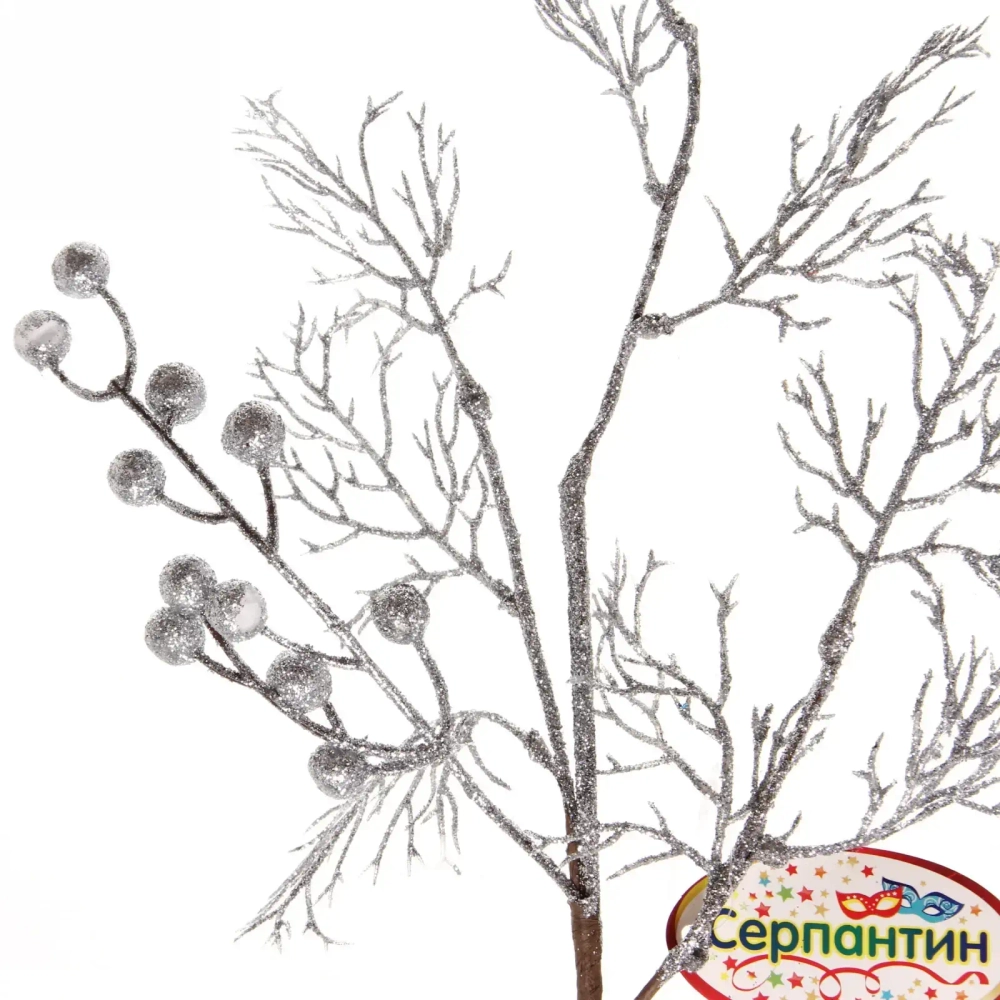 Ветка хвойная «Сияние зимы» 67 см, Серебро
