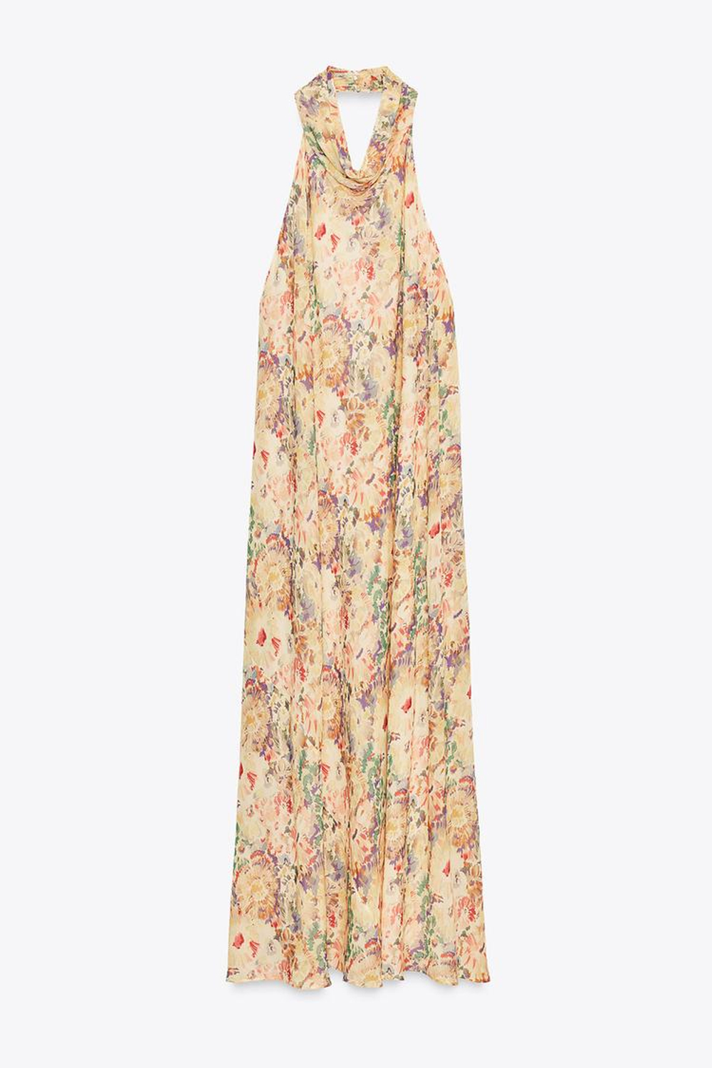 ZARA ПЛАТЬЕ С ЦВЕТОЧНЫМ ПРИНТОМ — ZW COLLECTION, ЖЕЛТЫЙ