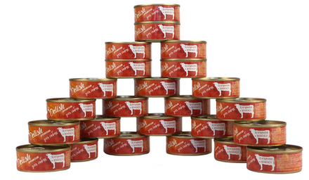 Консервы DELISH Premium для собак с говядиной и ягнёнком - 24 х 100 гр (набор)