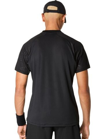Мужская теннисная футболка Asics Match Short Sleeve Top Night Energy - performance black
