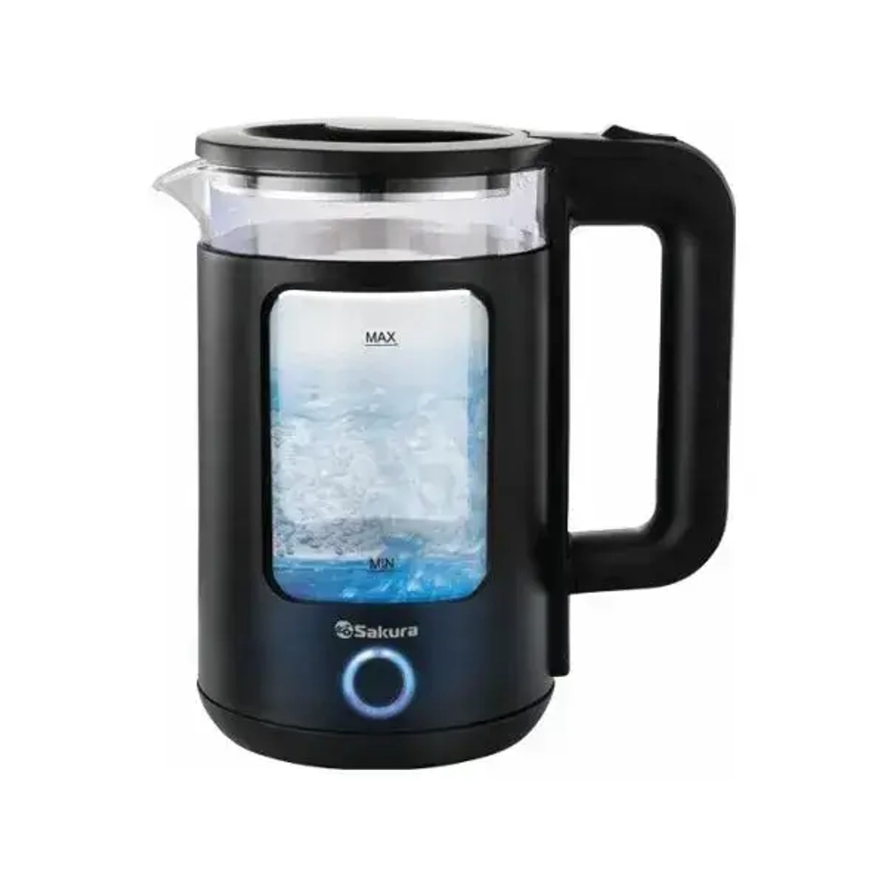 Чайник электр SA-2737BK (1.5) стекл точечн.подсв