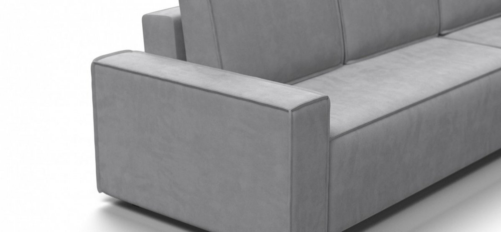 Угловой диван Норд Велюр Монолит сталь