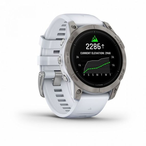 Garmin EPIX PRO Gen 2 Sapphire 47 мм — титан белый DLC, белый ремешок