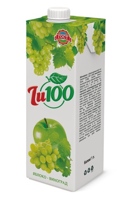 Нектар Яблочно-виноградный Zu100, 1 л
