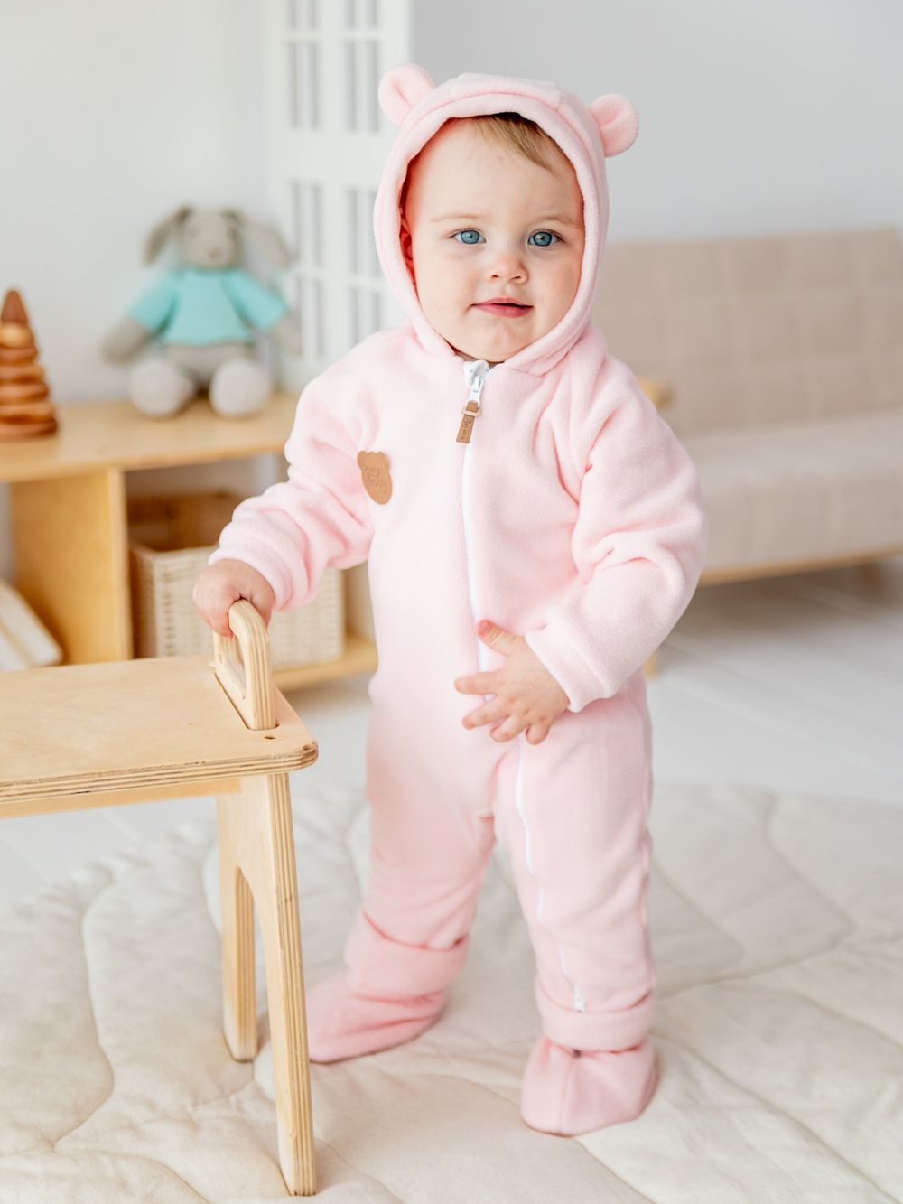 Комбинезон флисовый "Роза" 0+