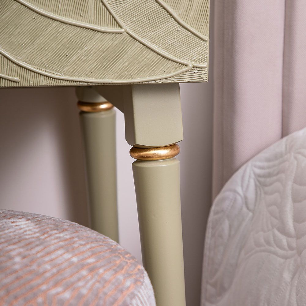 Консоль Арт Колор leaves Классик Голд Зеленая олива