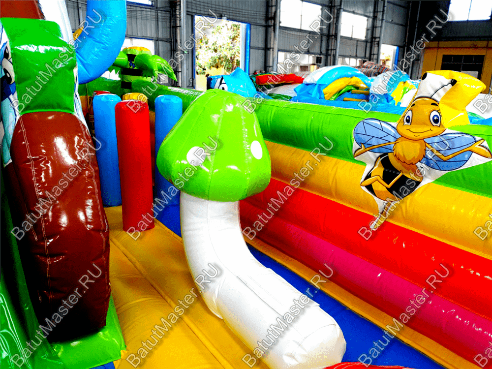 Коммерческий надувной батут "Грибная поляна" 9,1*5*5,5