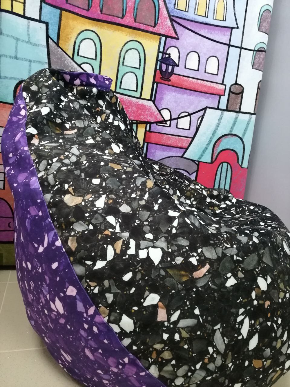 Кресло груша Терраццо черное