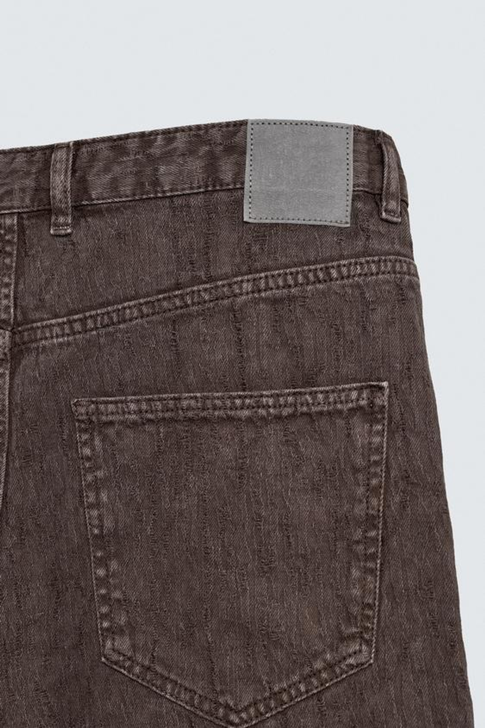 ZARA БРЮКИ BAGGY FIT С ПРИНТОМ И ЭФФЕКТОМ ПОТЕРТОСТИ, КОРИЧНЕВЫЙ