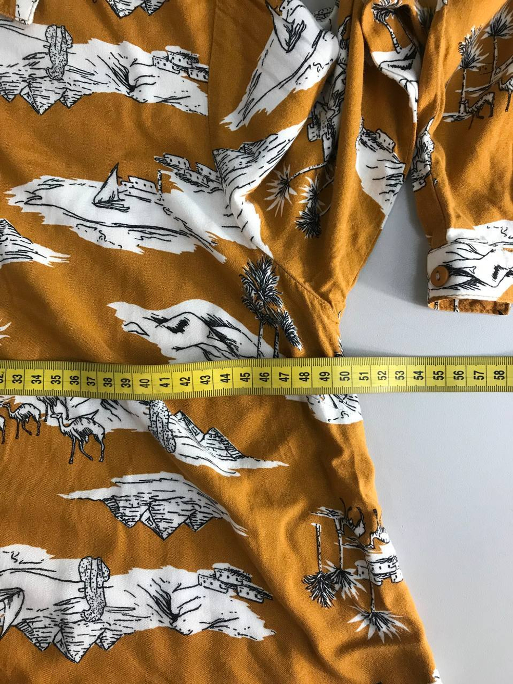 Блузка Lefties с летним принтом, маркировка М, визуально на 46 размер