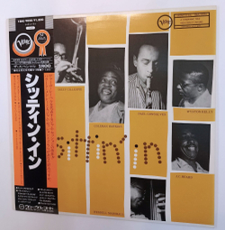 Винтажная виниловая пластинка LP Stan Getz, Dizzy Gillespie, Coleman Hawkins, Paul Gonsalves, Wynton Kelly, J.C. Heard, Wendell Marshall Sittin In (Japan 1981)
