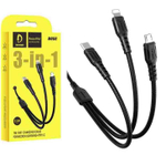 Кабель USB DENMEN D05E 3 в 1 для iPhone/Micro/Type C (белый) 1m