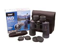 Комплект Bushnell H2O 7x 50: бинокль, ремень, крышки.