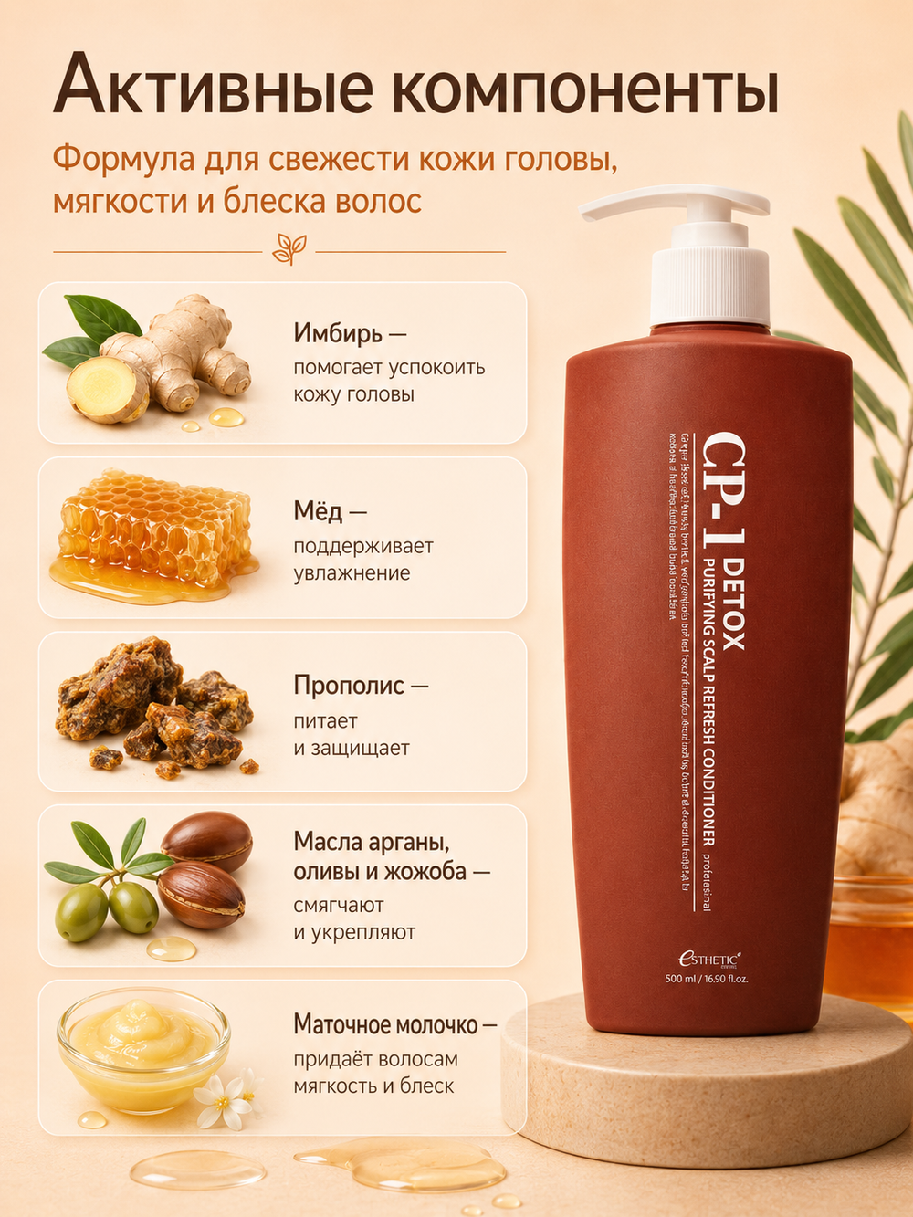 [ESTHETIC HOUSE] Кондиционер успокаивающий ЛЁГКОСТЬ от КОРНЕЙ CP-1 Detox Purifying Scalp Refresh Conditioner, 500мл