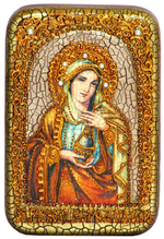 Инкрустированная Икона Святая Равноапостольная Мария Магдалина 15х10см на натуральном дереве, в подарочной коробке