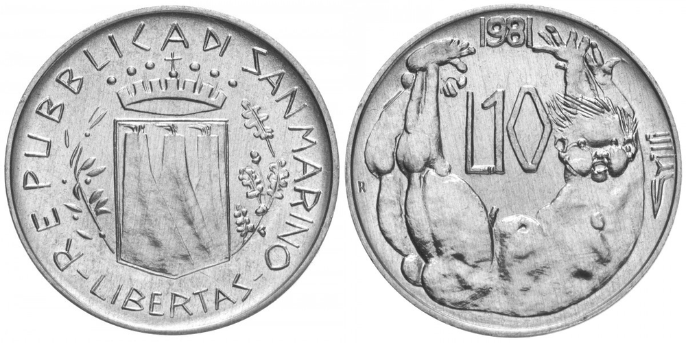 Сан-Марино 10 лир, 1981 Мир