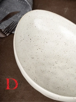 Набор посуды 4 тарелки глубокие мятый фарфор 740 мл