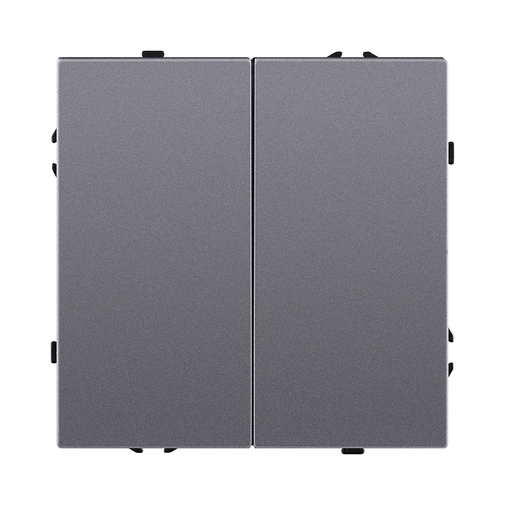 Выключатель 2-клавишный 10А/250В, серый Kollinger Eclipse EC-004GY