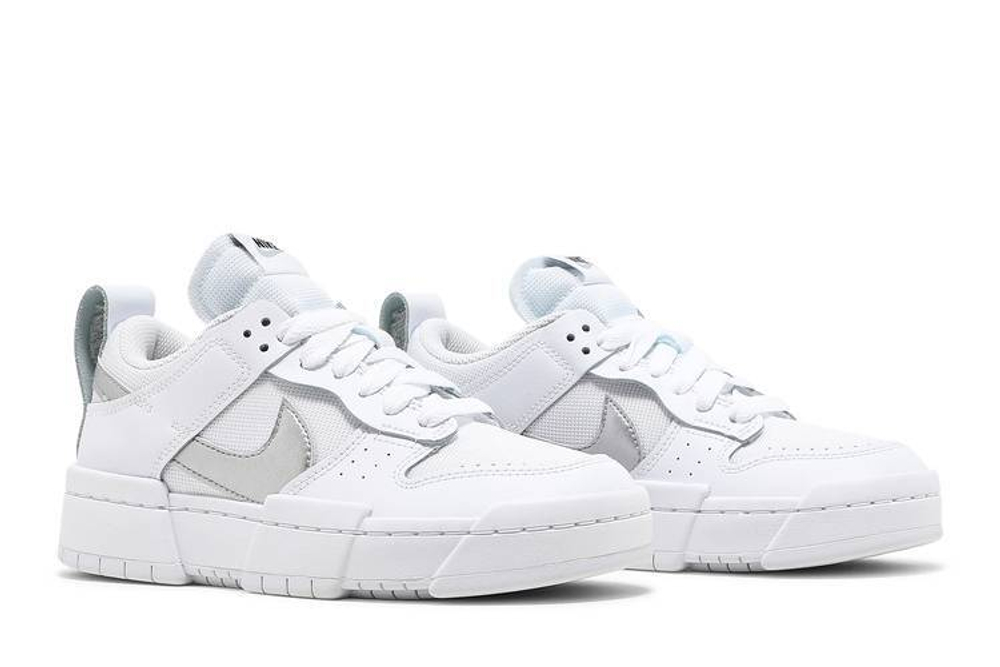 Кроссовки Nike Dunk Low Disrupt "White Silver" (Женская размерная сетка)