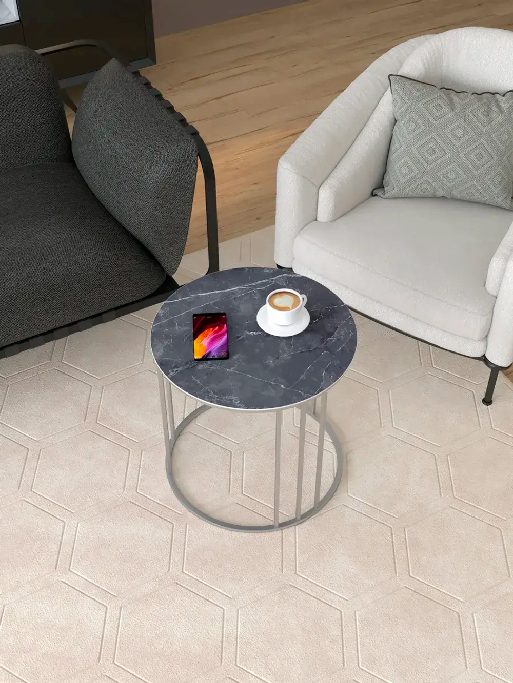 Стол журнальный Трио малый - СЧ - керамогранит