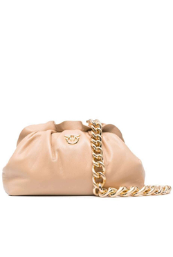 MINI CHAIN CLUTCH BAG FRAIMED BEIGE - cuban sand