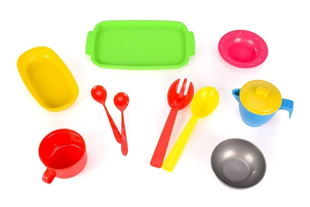 Пластмассовый игрушечный набор "Посуда" (20*11*10 см), сетка
