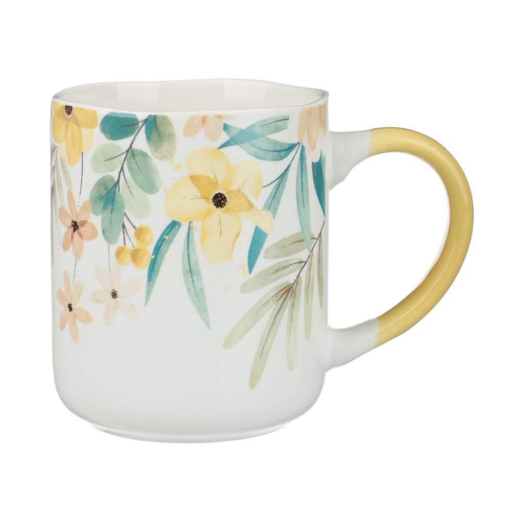 Кружка тм MILLIMI Весна, 380мл, фарфор, 4 дизайна