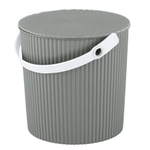 Ведро-универсал 10 л с крышкой, ребристая поверхность цвет серый