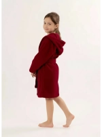 Халат детский махровый "Элит" с капюшоном, цвет: 945-Бордовый