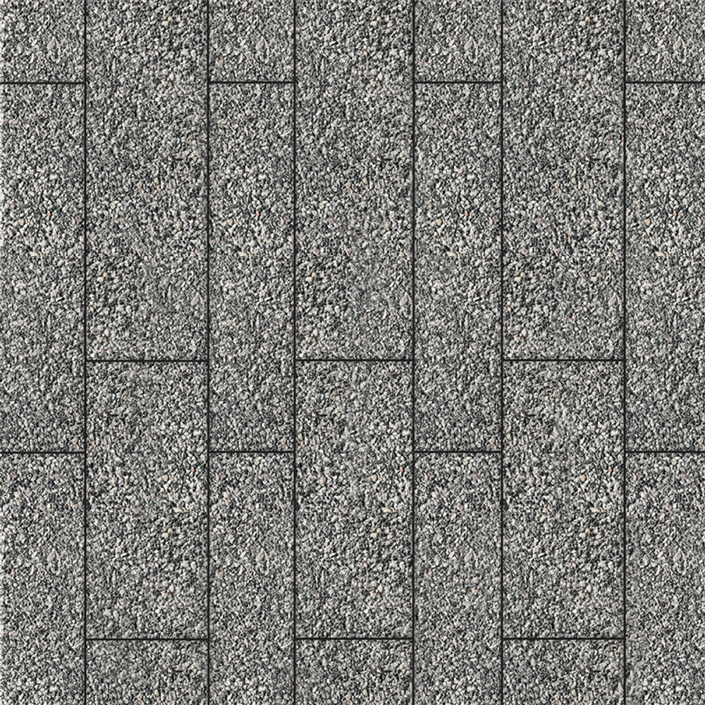 Тротуарная плитка ПАРКЕТ - Гранит+ Серый с черным, комплект из 4 видов плит