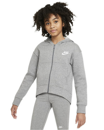 Кофта для девочки теннисная  Nike Sportswear Club Fleece FZ Hoodie G - серый