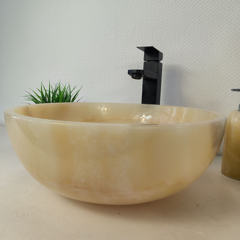 Раковина из оникса Bowl Yellow BO-66077 40*40*15 из натурального камня