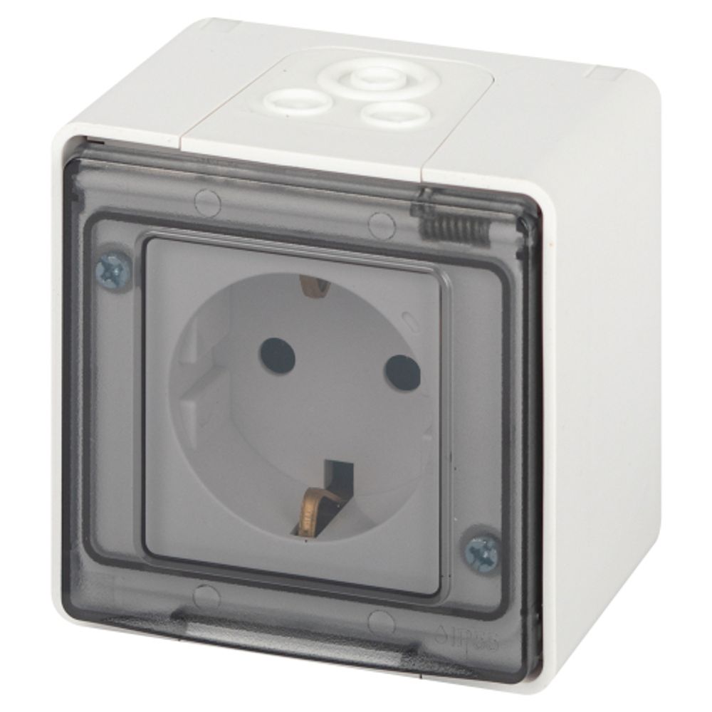 Розетка ЭРА Эксперт 11-2501-01 2P+E IP55, 16A-250В, ОУ, белый | Эра Эксперт