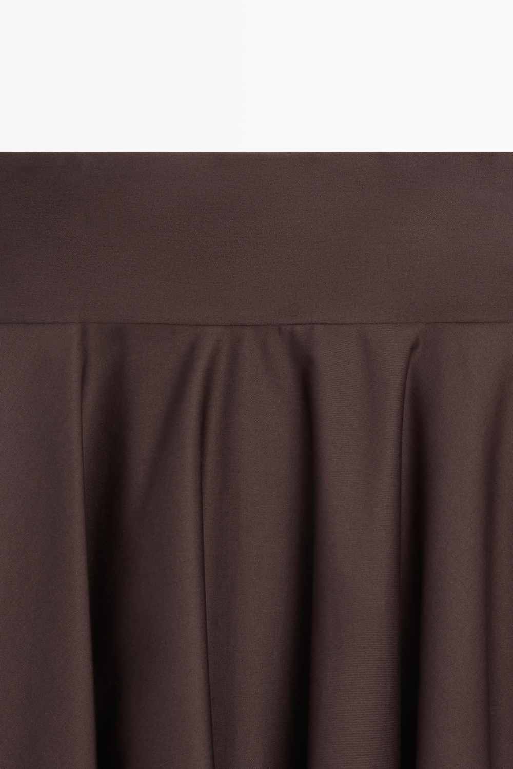 Massimo Dutti Миди-юбка с оборкам, коричневый